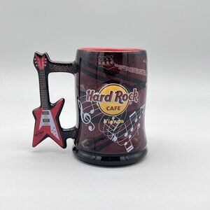 Hard Rock Cafe Vienna Commemorative Coffee Mug Red Electric Guitar Handle